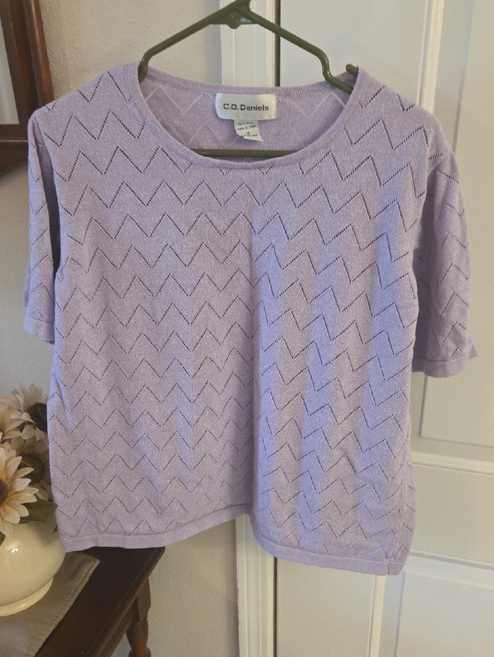 Lavender Short Sleeve Knit Top Size 1x C.D. Daniels